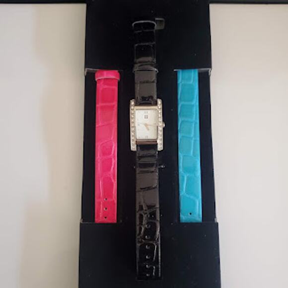 Givenchy Parfums Women's Watch‎ with Black Blue and Pink Bands NWOT - Picture 1 of 9